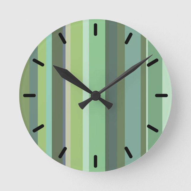 Horloge Ronde Bandes horizontales vert olive (Recto)