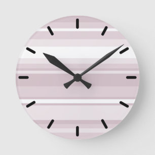 Horloge Ronde Bandes roses à quartz rose