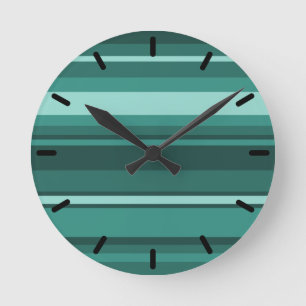 Horloge Ronde Bandes turquoises