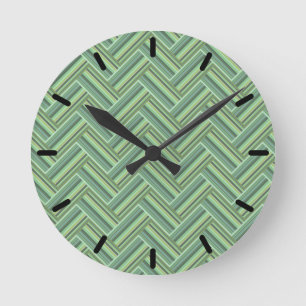 Horloge Ronde Bandes vert olive double tissage