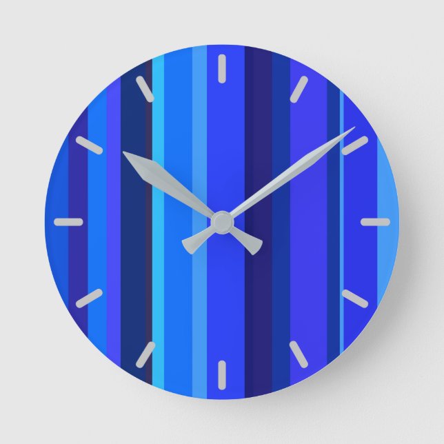 Horloge Ronde Bandes verticales bleues (Recto)