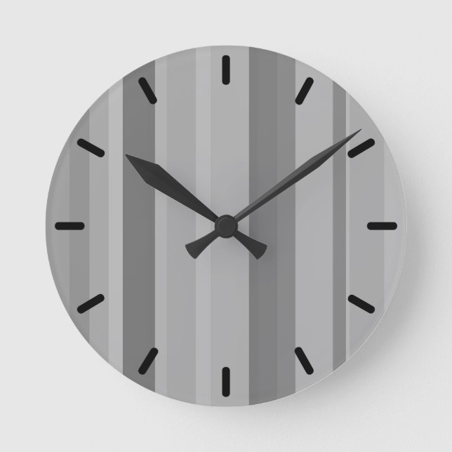 Horloge Ronde Bandes verticales grises (Recto)