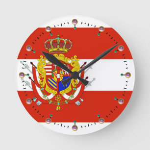 Horloge Ronde Bannière rouge blanc Grand-Duché de Toscane