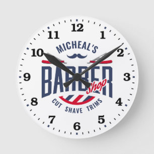 Horloge Ronde Barber Shop