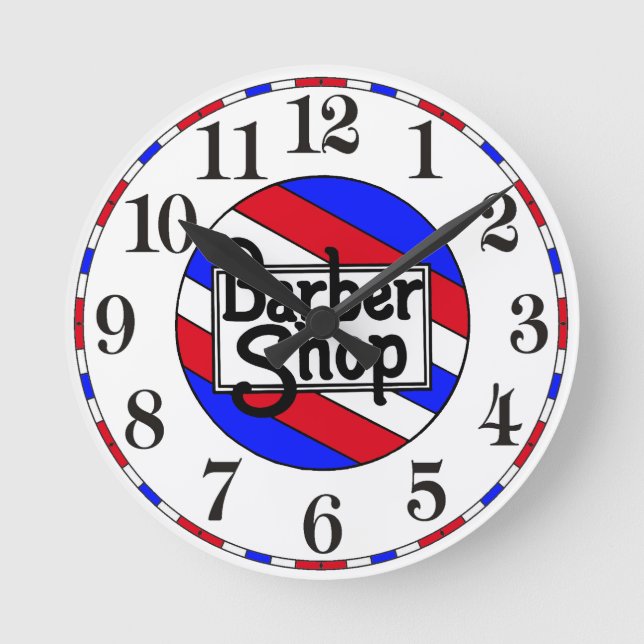 Horloge Ronde Barbershop Traditional Stripes (Recto)