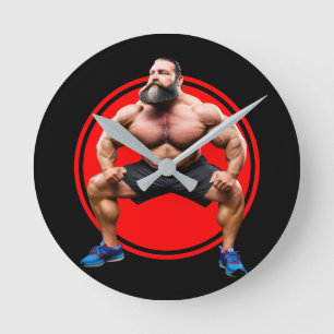 Horloge Ronde Barbu Musclé
