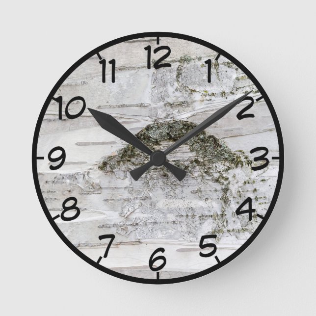 Horloge Ronde Barre de bouleau (Recto)