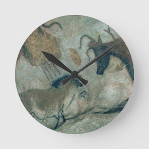 Horloge Ronde Basculez la peinture montrant un cheval et une
