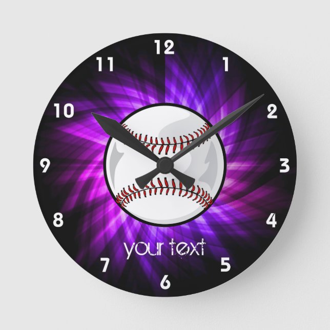 Horloge Ronde Baseball en peluche; softball (Recto)