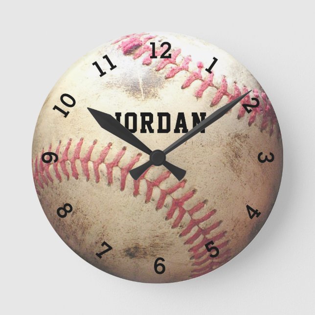Horloge Ronde Baseball robuste Personnalisé (Recto)