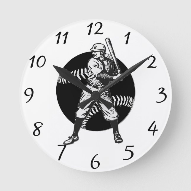 Horloge Ronde Baseball : Vintage (Recto)