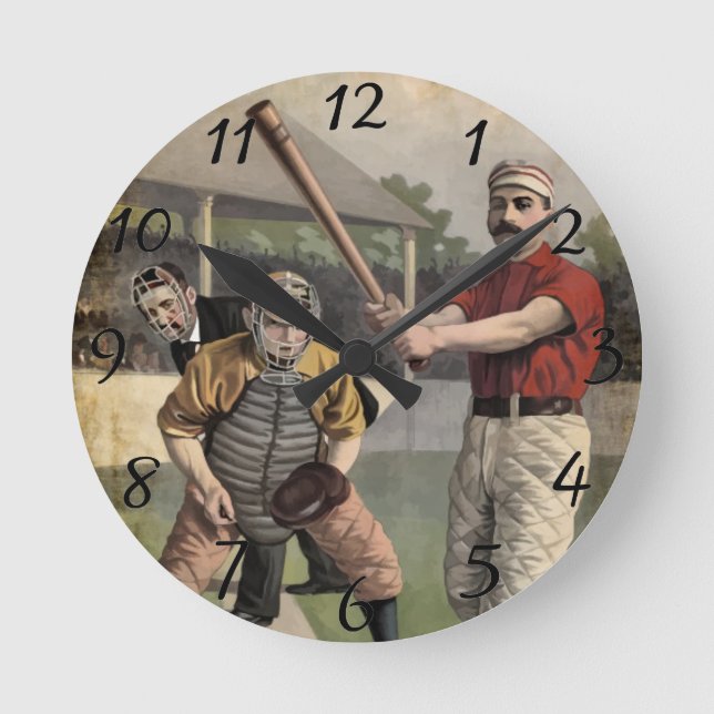 Horloge Ronde Baseball : Vintage (Recto)