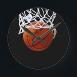 Horloge Ronde Basket-ball<br><div class="desc">Nous aimons le basket-ball - sports populaires américains - des images de basket-ball</div>