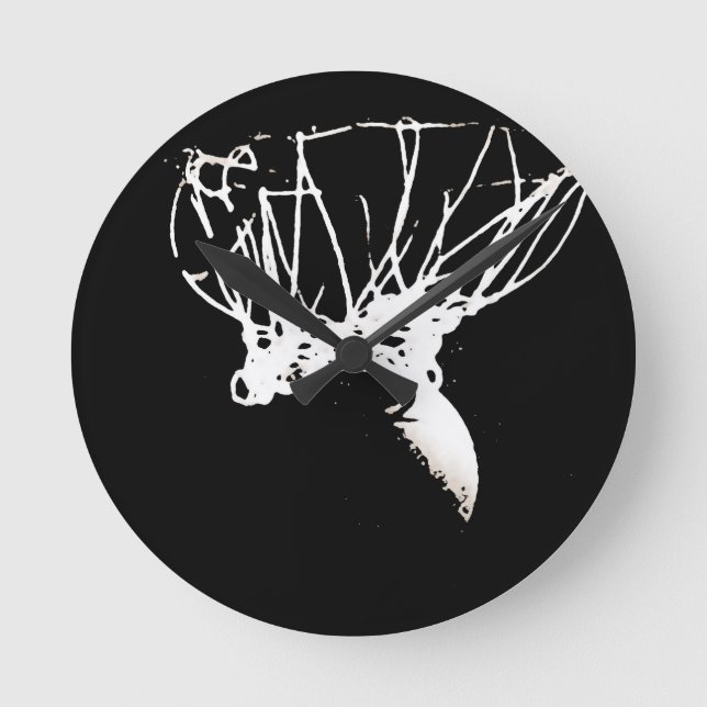 Horloge Ronde Basket-ball Black White Pop Art (Recto)