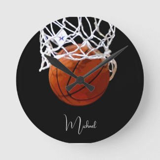 Horloge Ronde Basket-ball Votre nom