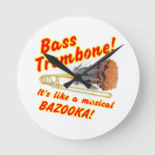 Horloge Ronde Bass Trombone Musical Bazooka