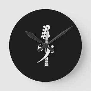 Horloge Ronde Basse Guitare Lecteur - Basse Guitare Musicien