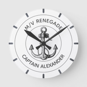 Horloge Ronde Bateau d'alimentation Ancre nautique personnalisé