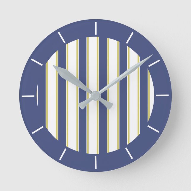 Horloge Ronde Bateau de la marine moderne Bleu et Blanc (Recto)