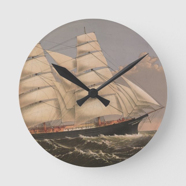 Horloge Ronde Bateau de trois frères (Recto)