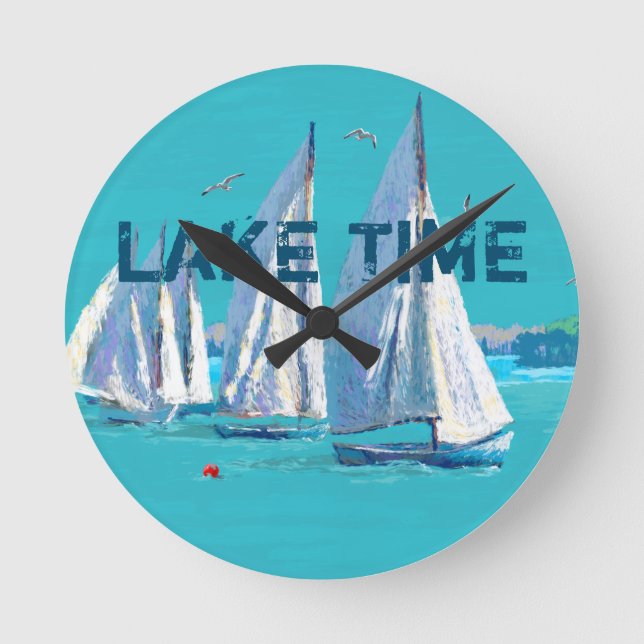 Horloge Ronde Bateaux Lake Time | (Recto)