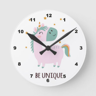 Horloge Ronde Be Unique Unicorn Kid
