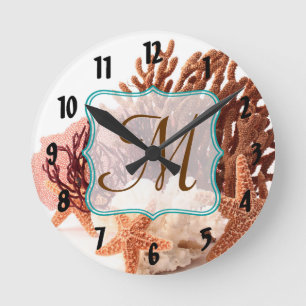 Horloge Ronde Beach Coral Star Fish