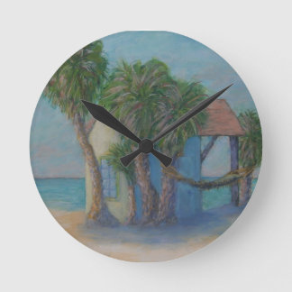 Horloge Ronde BEACH HUT Wall Clock