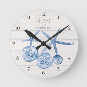 Horloge Ronde Beach Starfish Sand Dollar