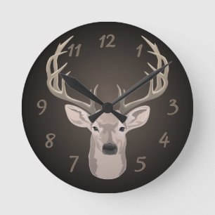 Horloge Ronde Beau buck aux gros bois