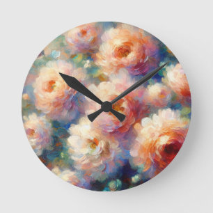 Horloge Ronde Beau design floral pour les amoureux de la nature