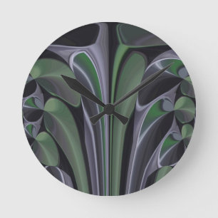 Horloge Ronde Beau Extraordinaire Vert Aurora Texture Art Design