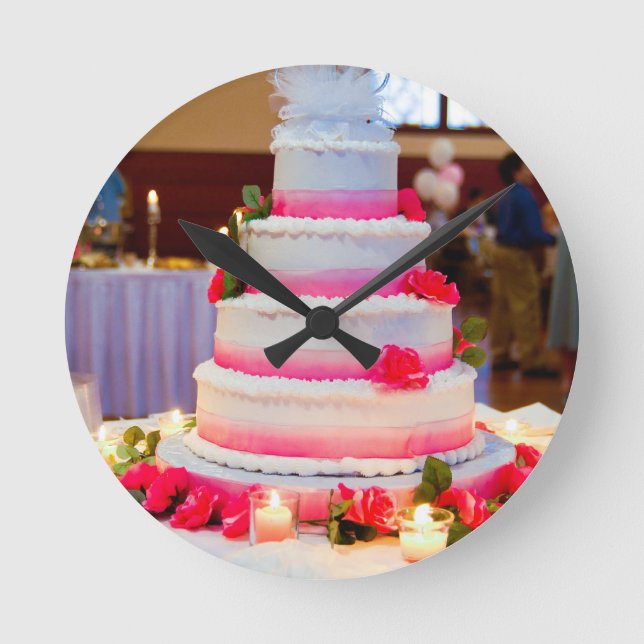 Horloge Ronde Beau gâteau de mariage (Recto)