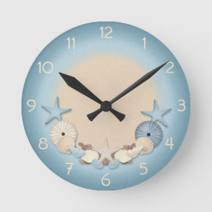 Horloge Ronde Beau Thème Tropical Beach Shells