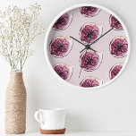 Horloge Ronde Beauté moderne Pastel Purple Figs Motif<br><div class="desc">Beauté moderne Pastel Purple Figs Motif</div>