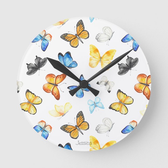 Horloge Ronde Beautiful Butterfly Pattern (Recto)
