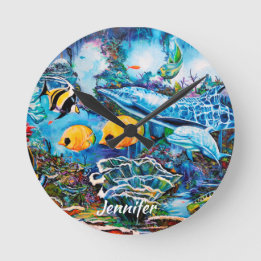 Horloge Ronde Beautiful Sea Life