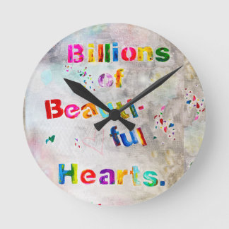 Horloge Ronde Beaux Cœurs