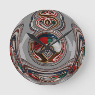 Horloge Ronde Beaux Coeurs de Noël Fêtes Couleurs de saison