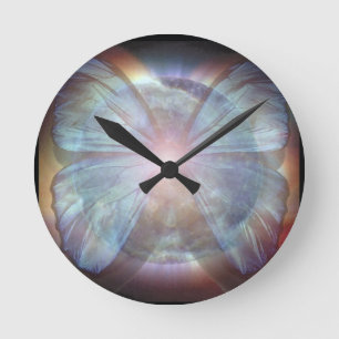 Horloge Ronde Beaux papillons