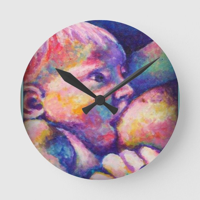 Horloge Ronde Bébé allaité  (Recto)