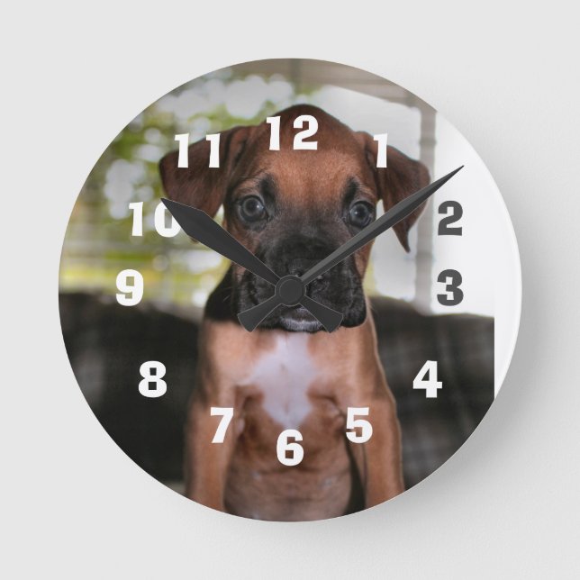 Horloge Ronde Bébé Boxeur (Recto)