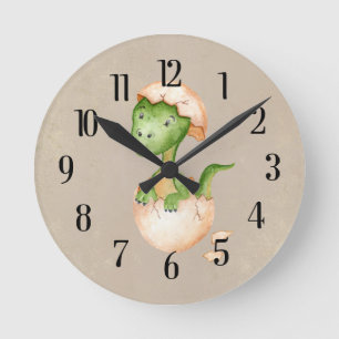 Horloge Ronde Bébé Dinosaure