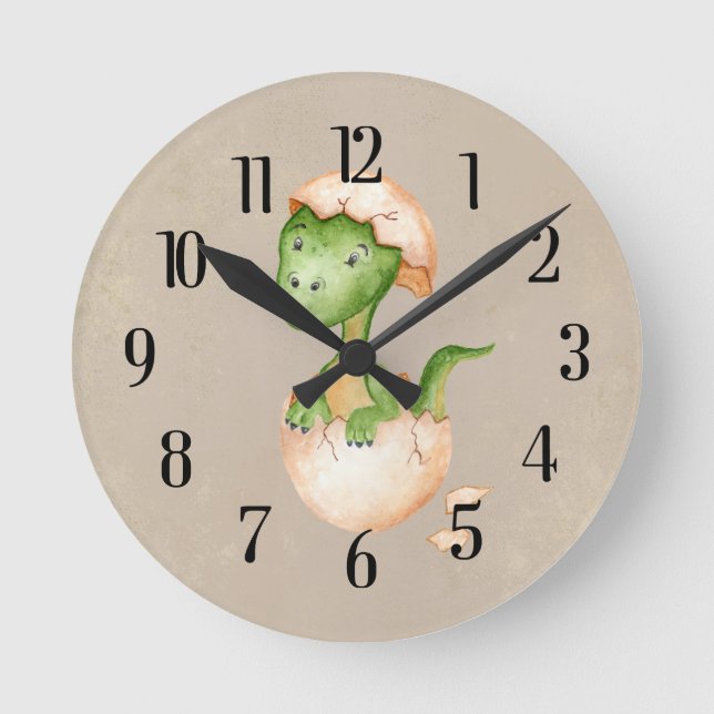 Horloge Ronde Bébé Dinosaure (Recto)