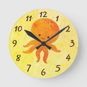 Horloge Ronde Bébé mignon poulpe Cartoon