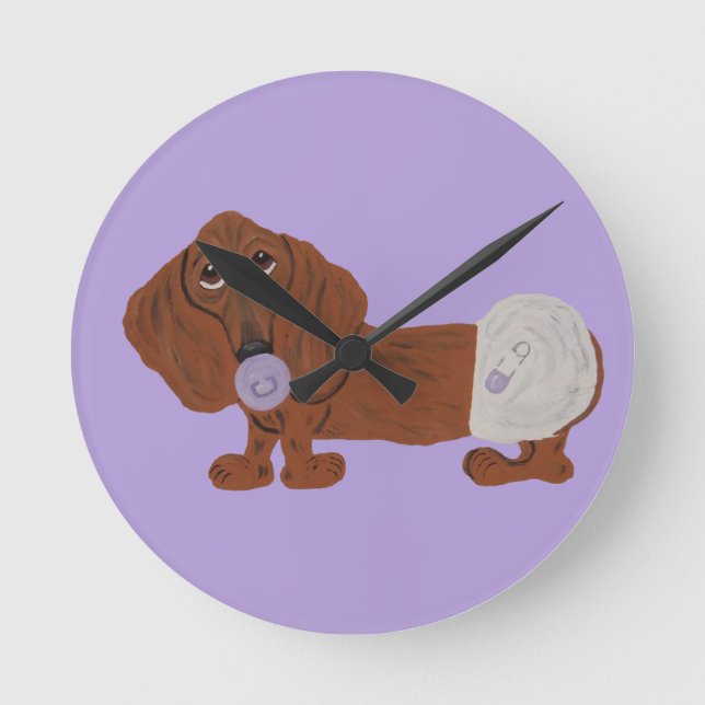 Horloge Ronde Bébé teckel (Recto)