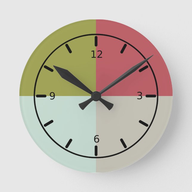 Horloge Ronde Bécasseau d'olive de menthe (Recto)