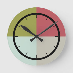Horloge Ronde Bécasseau d'olive de menthe
