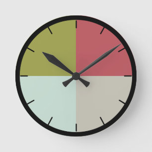 Horloge Ronde Bécasseau d'olive de menthe