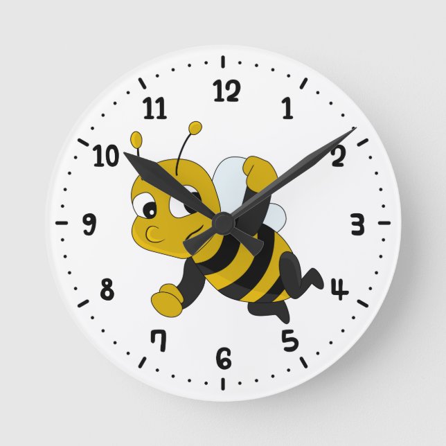 Horloge Ronde Bee cartoon round clock (Recto)